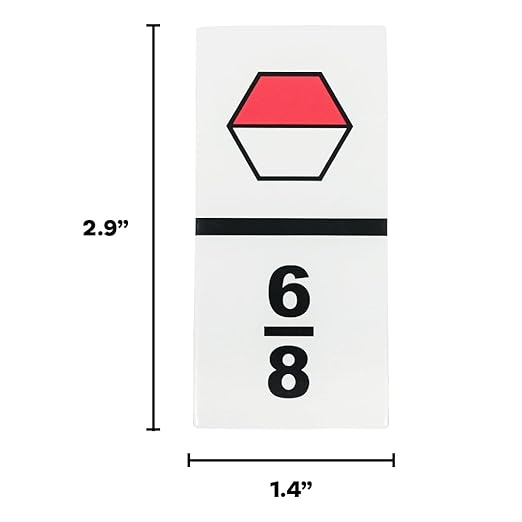 LEARNING ADVANTAGE The Original Fraction Dominoes | Homeschool Learning Fraction Game | 45 Dominoes | Math Manipulative for Kids | Teach Equivalents, Addition and Subtraction