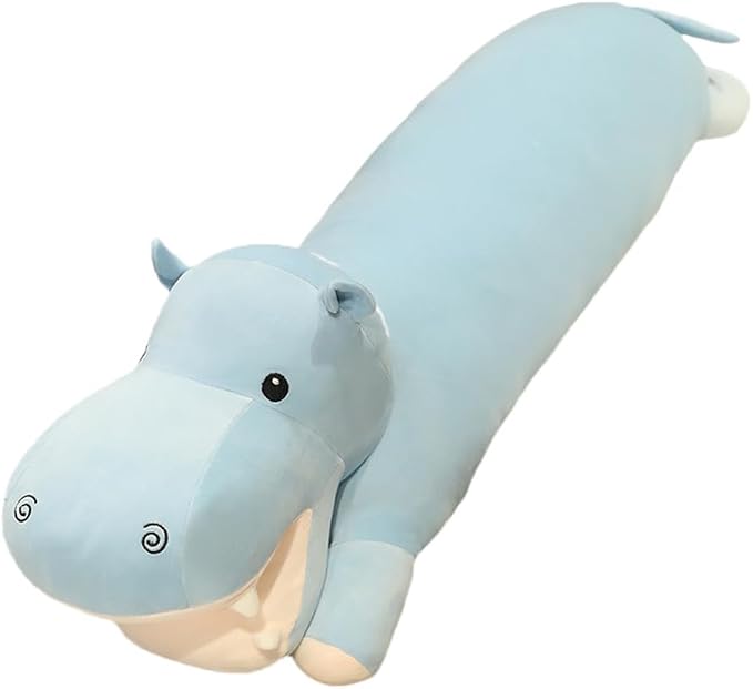 Long Hippo Stuffed Plush Animal Body Pillow Throw Pillow Toy Soft Weighted Hippo Plush Stuffed Gift