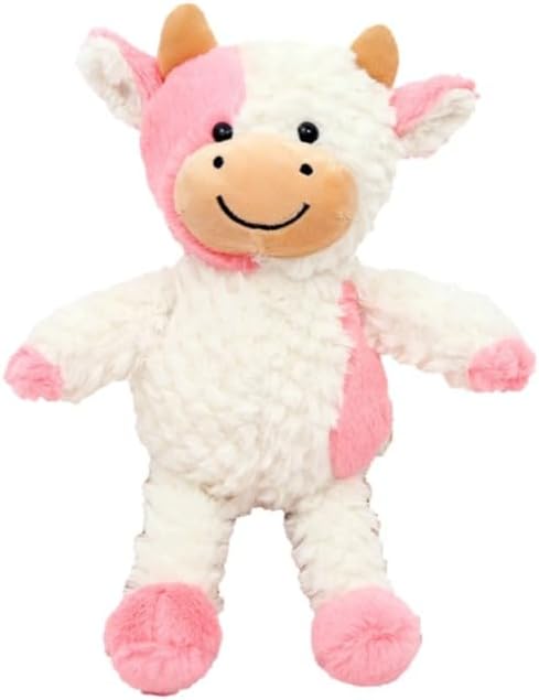YUKOUQIAN Cow Stuffed Animal Cow Plush Doll Toy 11.8 inch for Girls Boys (Stand Cow Pink)