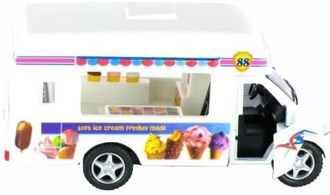 KiNSFUN Ice Cream Truck Die Cast Metal Toy w/Pullback Action