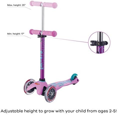 Micro Kickboard | Mini Kids Scooter for Ages 2-5 | Children up to 110 lbs | 3 Wheel Lean-to-Steer Design | Adjustable T Bar | Smooth Ride PU Wheels | Swiss Design
