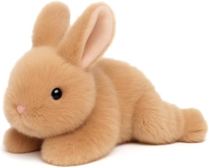 Adorable Easter Bunny Stuffed Animal Soft Brown Rabbit Plush Toy Cute Birthday Easter Gifts for Boys Girls Kids Toddlers