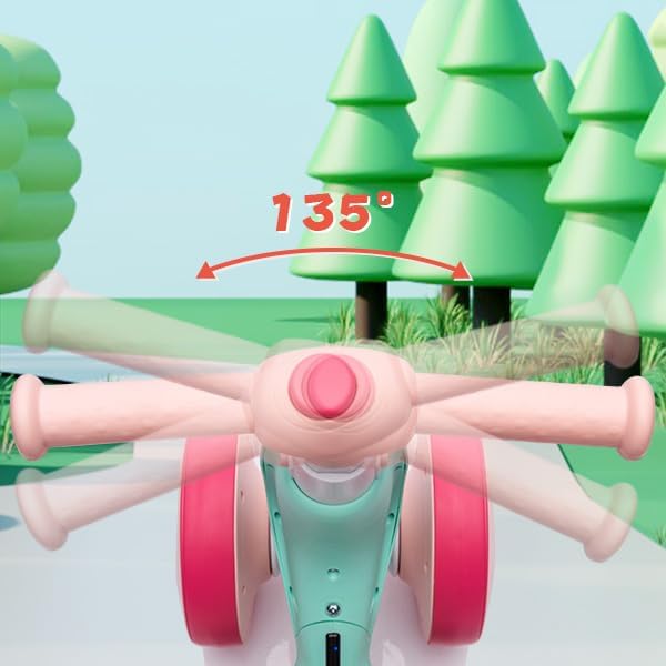 JoyRydz 6V Electric Baby Balance Bike with Bubble Machine,4 in 1 Toddler Balance Bike w/Remote for 1 Year Old Boys Girls Kids Bubble Bike Ride on Toys w/Powered Motor,Music,LED Lights (Green&Red)