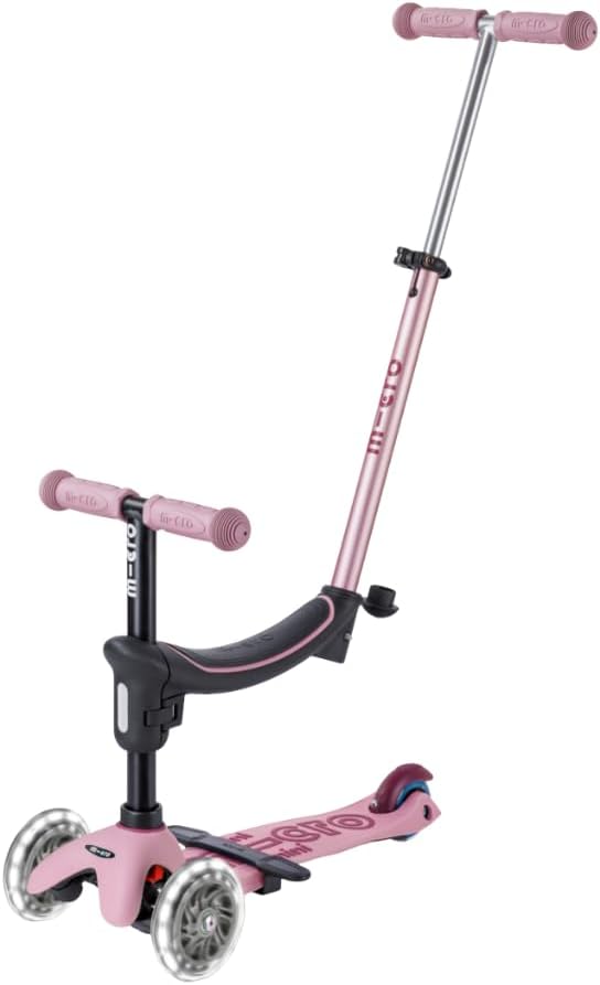 Micro Kickboard | Mini Rock & Go LED 6-in-1 Toddler Scooter & Rocker for Ages 1–6 | Convertible Ride-On, Rocker & Scooter | Motion-Activated PU LED Wheels | Adjustable T-Bar | Swiss Design