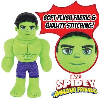 Marvel Spidey & His Amazing Friends 8" Plush 3-Pack Set - Hulk, Black Panther, Iron Man - Officially Licensed Stuffed Animal Toy Figures - Spider-Verse Gift for Kids, Boys, Girls