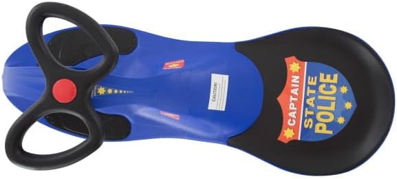 Wiggle Car - Police Ride on Toy for Ages 3 Years and Up with No Batteries, Gears, or Pedals Just Twist, Wiggle, and Go by Lil’ Rider (Blue)