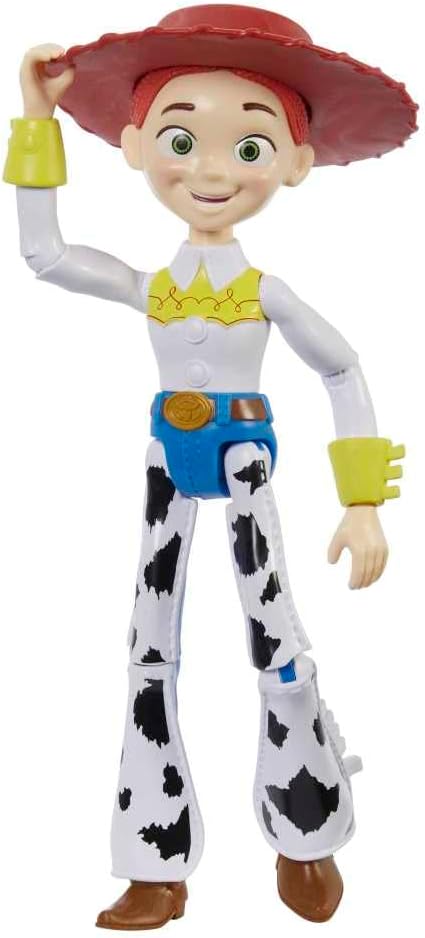 Mattel Disney and Pixar Toy Story Large Action Figure, Posable Jessie Collectible in Signature Cowgirl Look with Removable Hat, 12-inch Scale