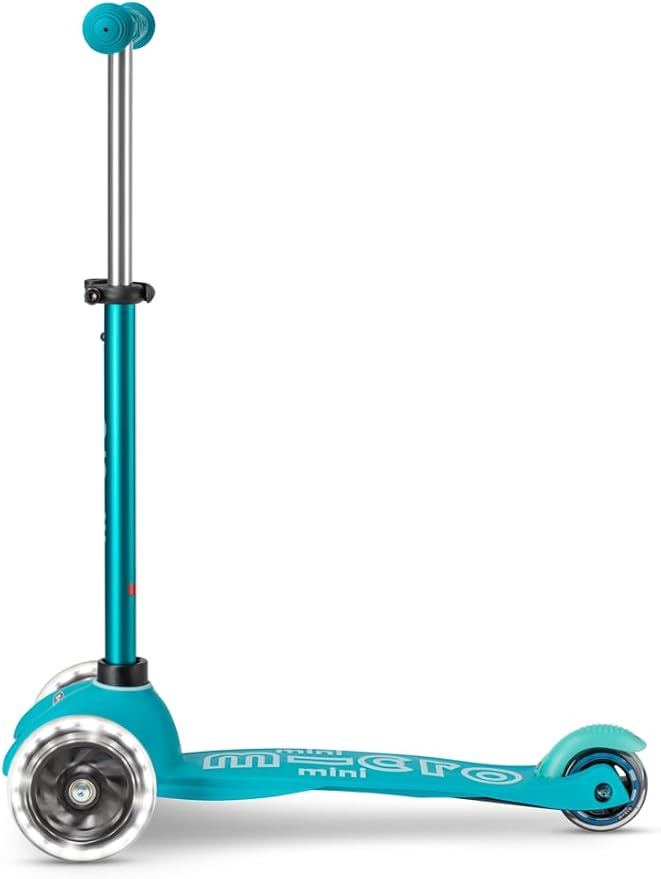 Micro Kickboard | Mini LED Kids Scooter for Ages 2-5 | Children up to 110 lbs | 3 Wheel Lean-to-Steer Design | Adjustable T Bar | Smooth Ride, Motion Activated PU LED Wheels | Swiss Design