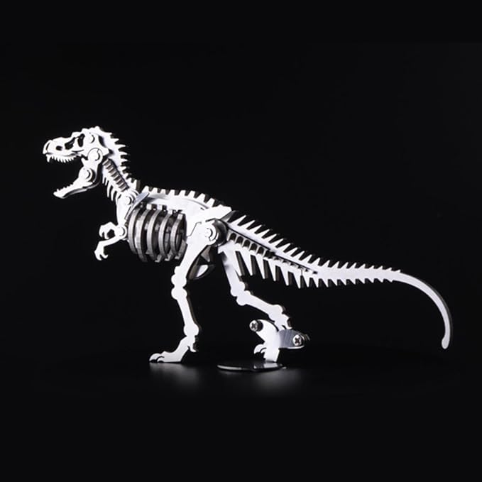 Microworld 3D Metal Puzzle, Dinosaur 3D Puzzle for Adults, Steel Warcraft Collection Challenge DIY Animal Art Craft Decoration Mini Puzzles for Teens - Tyrannosaurus Rex