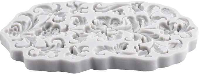 Baroque Polymer Clay Mold Curlicues Scroll Lace Silicone Molds Embossed Flower Mold for DIY Craft Epoxy Resin Casting Polymer Clay Tools Crafts Air Dry Jewelry Making