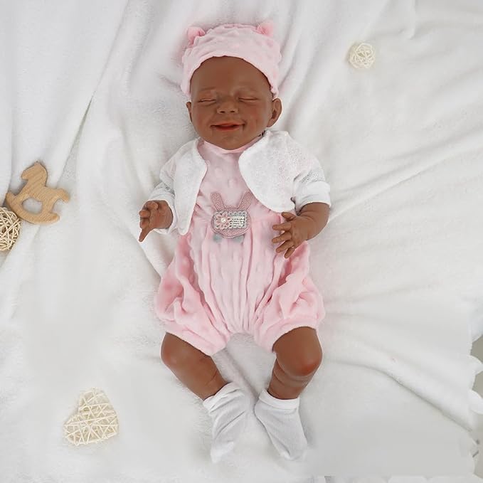 Girl 18.5 Inch, Reborn Baby Dolls Silicone Full Body, Full Silicone Baby Doll, Realistic Baby Dolls, Newborn Not Vinyl, with Gift Box, Gift for Kids Ages 3+