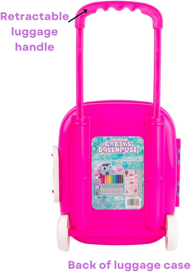 Innovative Designs Gabby’s Dollhouse Color and Roll Activity Set with Carrying Case, Stickers, & Art Supplies