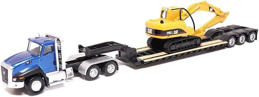 Diecast Masters | 1:87 Scale Cat CT660 Day Cab Tractor with Lowboy Trailer and Cat 315C L Hydraulic Excavator | Model 84415