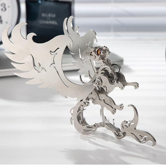 3D Metal Puzzles Toys The Meow Meow Family King and Princess Cat DIY Handmade Assembled Model Kits Ornaments Christmas New Year and Birthday Gifts for Adult (Princess Cat Silver)