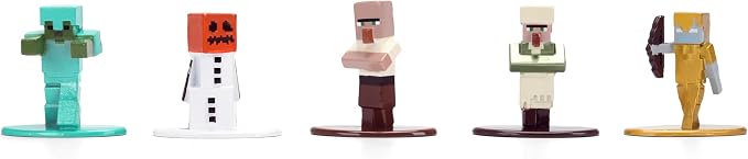 Jada Minecraft Nano Metalfigs Series 17 – Die-Cast Figure 12-Pack – Includes Steve, Alex, Diamond Armor Zombie & More Toys