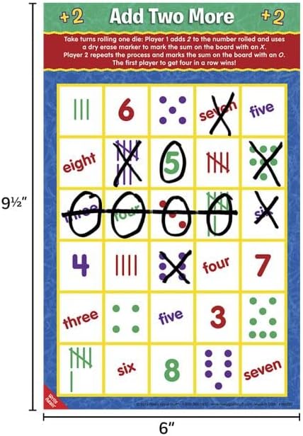 Really Good Stuff Math Mats Dice Games - 12 Mats