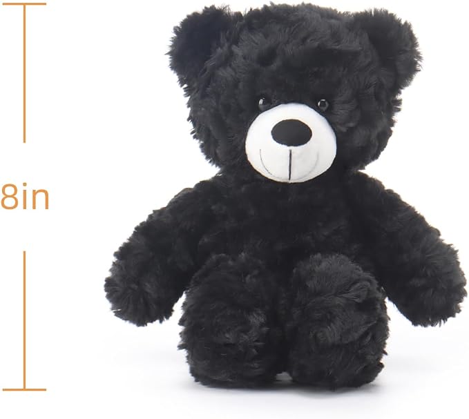 Apricot Lamb Black Flower Bear Stuffed Animals for Kids, Soft Cute Plush Toys for Baby Girl and Boy, 8 Inches
