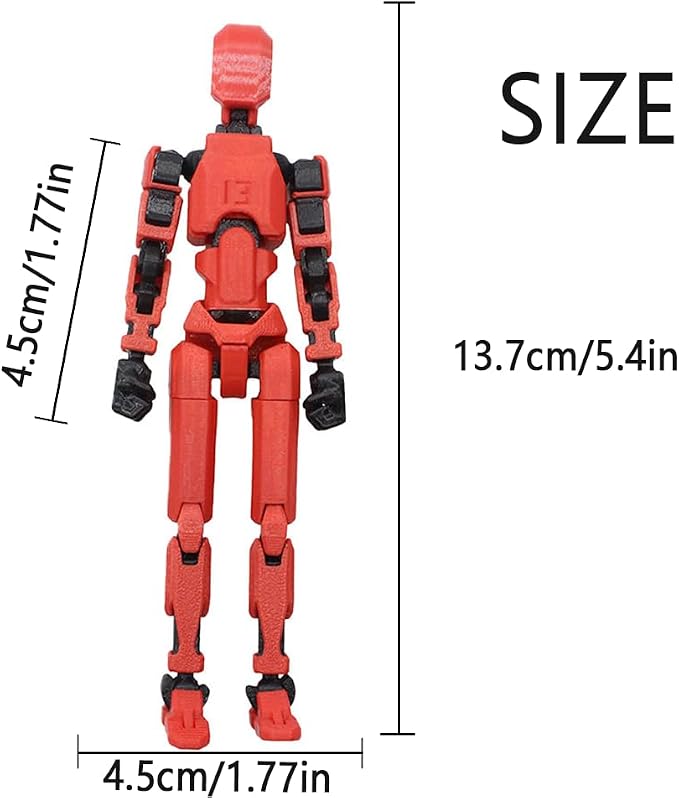 2026 New Assembly Completed-Titan 13 Action Figure,Dummy Robot 13 Action Figures Set,3D Printed Multi-Jointed Action Figures,Nova 13 Action Figure for Collectors Desktop Decorations (Red)