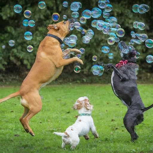 Bubbletastic Bacon Bubble Machine for Dogs - with Free 8oz. Bottle of Bacon Bubbles!