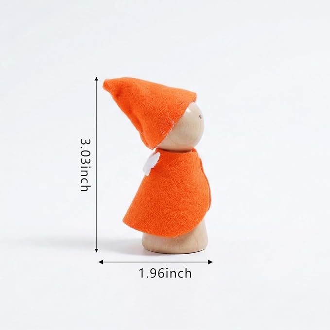 6 Pcs Wooden Elf Figures, Miniature Dollhouse Accessories for Kids Ages 3+, Cute Wood Gnome Peg Dolls for Small Fairy Garden Decor | Non-toxic paint | 3 inches tall | Safe for toddlers 3+ | Perfect for dollhouse & fairy garden | Sensory play | Birthday...