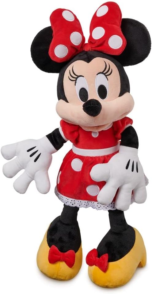 Disney Store Official Minnie Mouse Red Dress Medium Soft Toy for Kids, Cuddly Character with Fuzzy Texture and Embroidered Details, Disney Plushy Suitable for All Ages