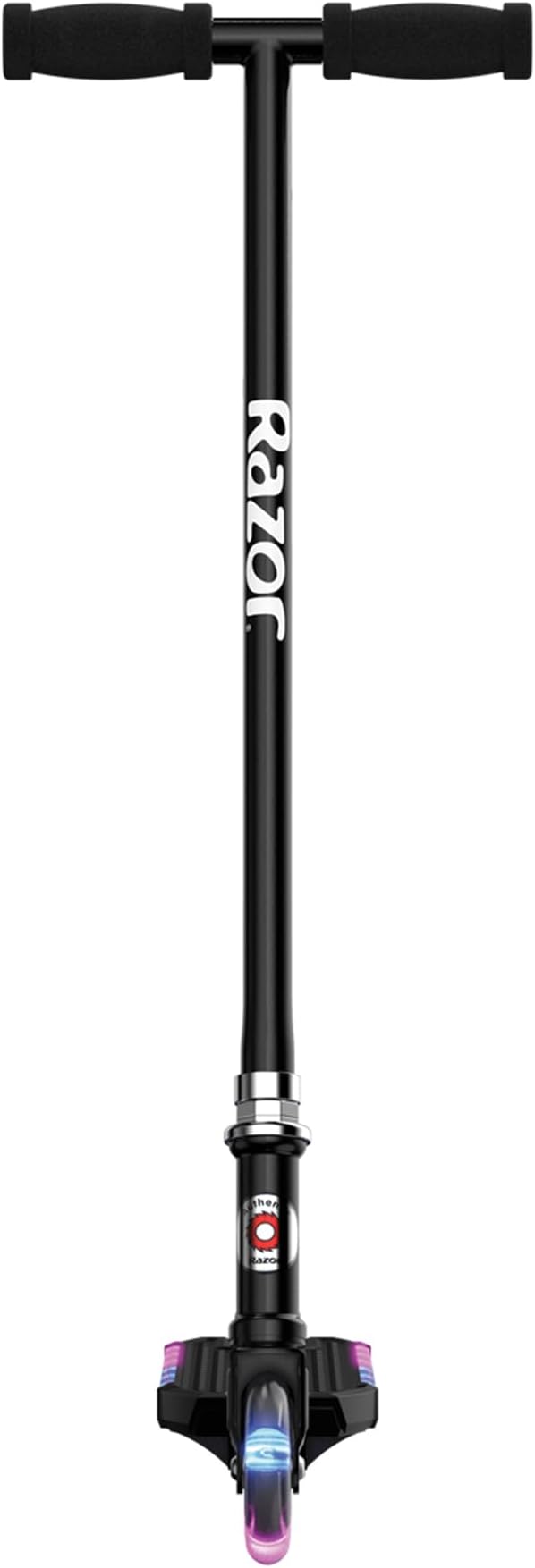 Razor Kick 2 Glow Steel Kick Scooter with Motion-Activated Light-Up LEDs for Children 5 and Up, Maximum Rider Weight of 143 Pounds, Black