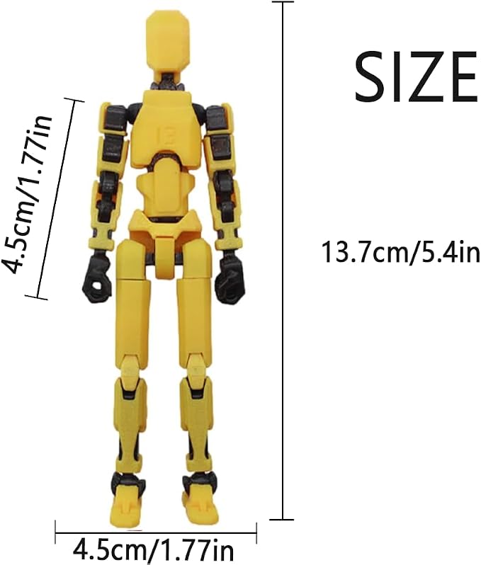 2026 New Assembly Completed-Titan 13 Action Figure,Dummy Robot 13 Action Figures Set,3D Printed Multi-Jointed Action Figures,Nova 13 Action Figure for Collectors Desktop Decorations (Yellow)