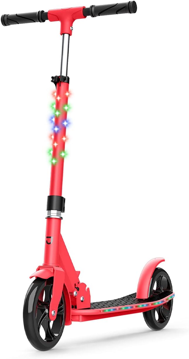 Jetson Jupiter Jumbo 2-Wheel Kick Scooter, Sturdy Wide Deck, Height Adjustable Handlebar, Rear Brake, Easy-Folding Mechanism, 8 inch wheels