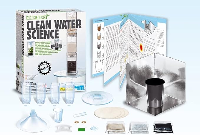 4M: Green Science: Clean Water Science - DIY Mini Water Filtration & Desalination Plant Kit, Solar Powered, STEM Experiment Activity, Kids Ages 5+