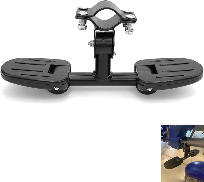 Kick Scooters Footrest with Folding Foot Rest Pegs 3 Wheel Scooter Footrest Pedals for 3 Wheeled Scooter with Foldable Seat Front Mount Never Fall Down 2-in-1 Scooters