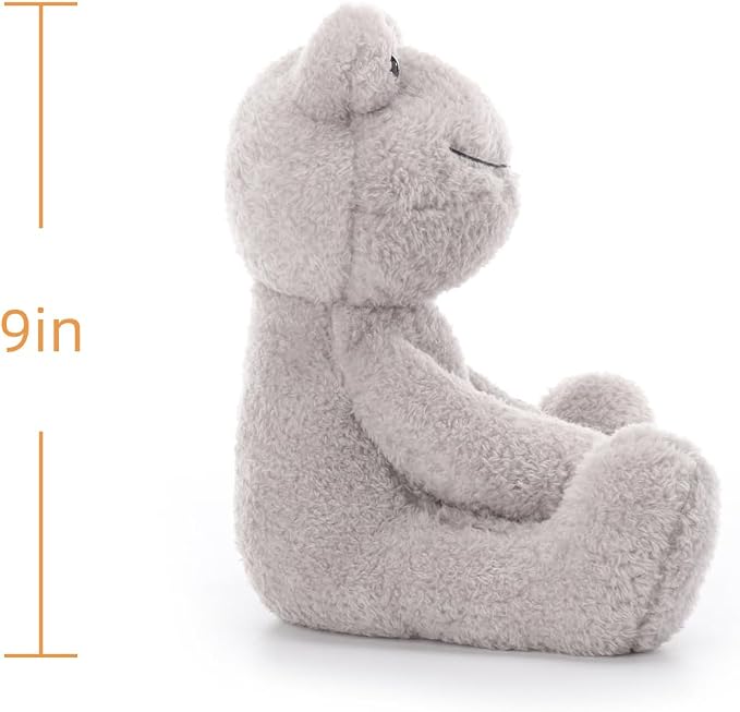 Apricot Lamb Grey Velvet Frog Stuffed Animals for Kids, Soft Cute Plush Toys for Baby Girl and Boy, 9 Inches