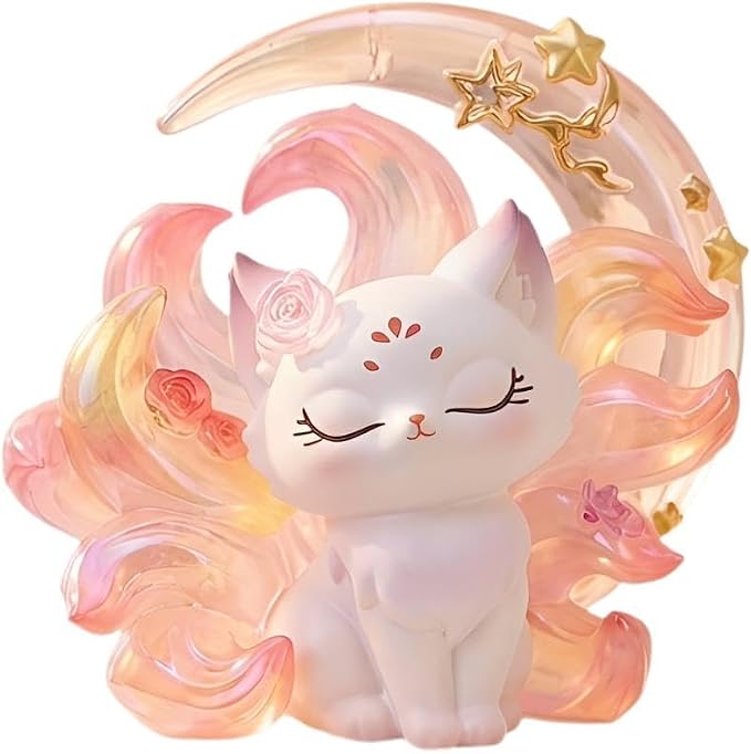 YAMSLAM Cute Nine-Tailed Fairy Fox Animal Mystery Box Blind Collectible Figures for Desk Decoration Birthday Party Gifts, Random 1pc of 7 Styles