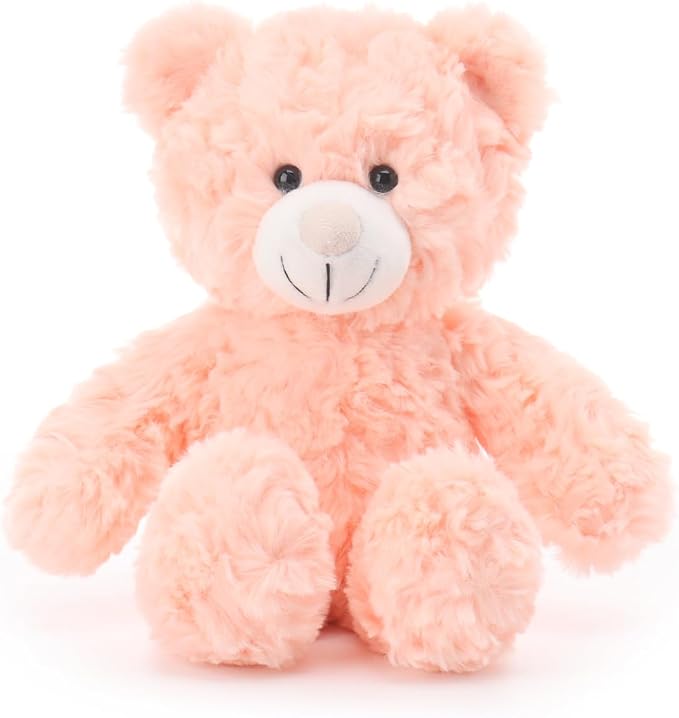 Apricot Lamb Orange Pink Flower Bear Stuffed Animals for Kids, Soft Cute Plush Toys for Baby Girl and Boy, 8 Inches