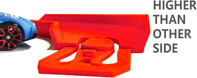 Racetrack Connectors Compatible with Hot Wheels,90 Degree Banked Turn,4 Packs(Red)