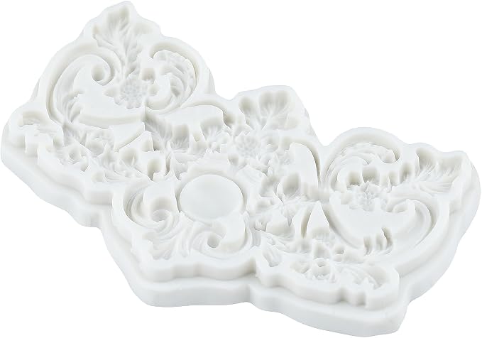 Baroque Style Polymer Clay Molds Baroque Scroll Relief Silicone Mold for Jewelry Making Epoxy Resin Casting Air Dry Polymer Clay Craft