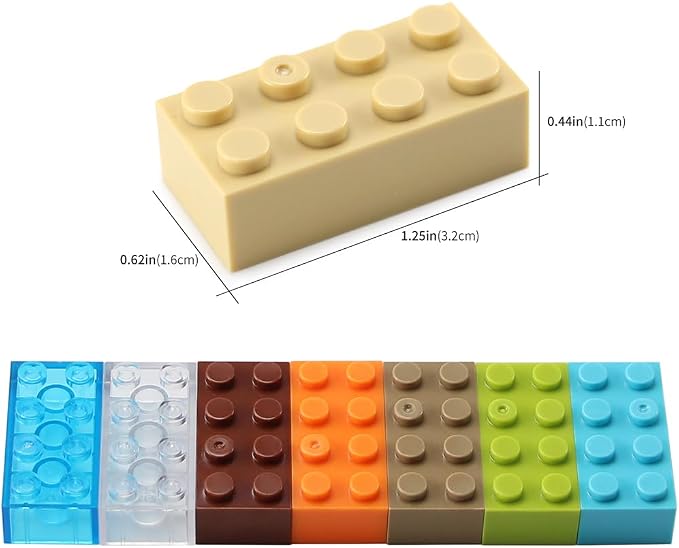 2x4 Bricks 320 Pieces New Multicolored Classic Parts Building Creative Play Set Blocks Toy Accessories Compatible with 3001 Major 8 Color