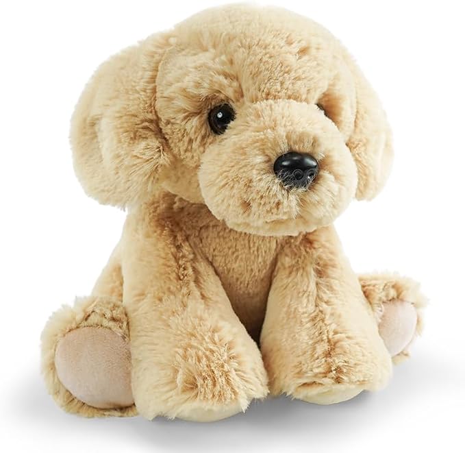 Plush Dog Sitting Toys Stuffed Animal, Realistic Dog Stuffed Animal Toy Characters Stuffed Filled in Limbs 8.5 Inch Soft Huggable Gifts for Kids with Stuffed Animals Birthday Gift for Girls Boys