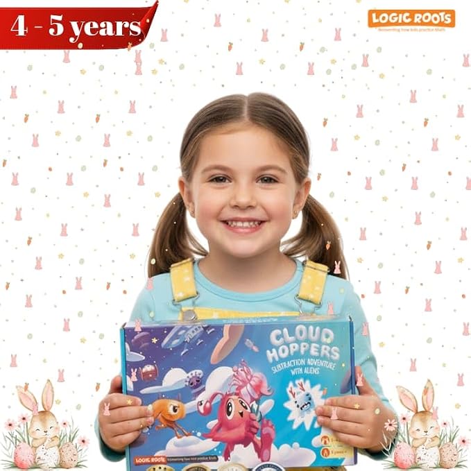 Cloud Hoppers Addition and Subtraction Game - Fun Math Board Game for 6-8 Year Olds, Easy to Play Educational Game for Kids at Home, Perfect STEM Toy Gift for Girls & Boys, Grade 1 & Up