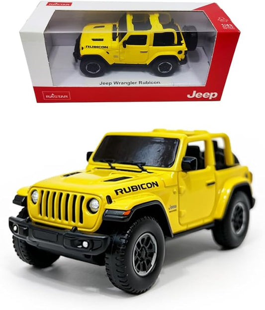 RASTAR 1/43 Diecast Model Car Jeep Wrangler Rubicon, Durable, 59000 | Officially Licensed, Ideal Gift, Zinc Alloy, Smooth Rolling Wheels, Great for Play & Display for Kids & Car Lovers Ages 3+