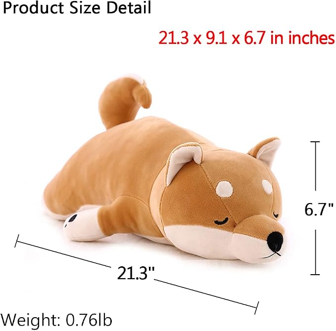 Stuffed Plush Shiba Inu Animal Toy 20 Inch Dog Corgi Akita Animal Stuffed Plushies Super Soft Cute Cuddly Pillow Cushion Stuff Dolls Gift for Children Kids Boys Girls Room Decoration, 20Inches