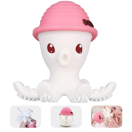 Mombella Octopus Squishy Silicone Teethers for Infants 3-18 Months, Baby Teething Toys, Perfect for Girl's Baby Shower Registry