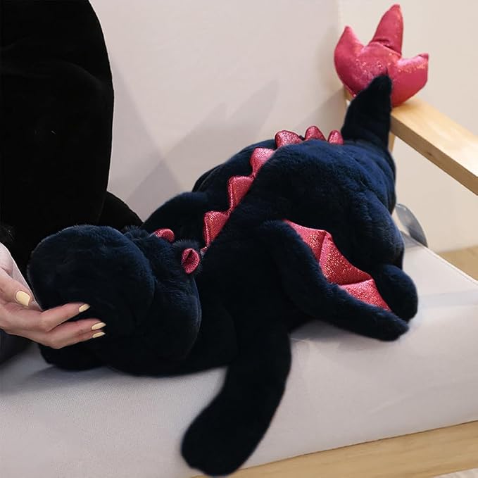 Weighted Dragon Stuffed Animal 43.3" 6.1Lbs, Large Black Weighted Plush Dragon Toy for Kids and Adults(2025 Weighted Version)