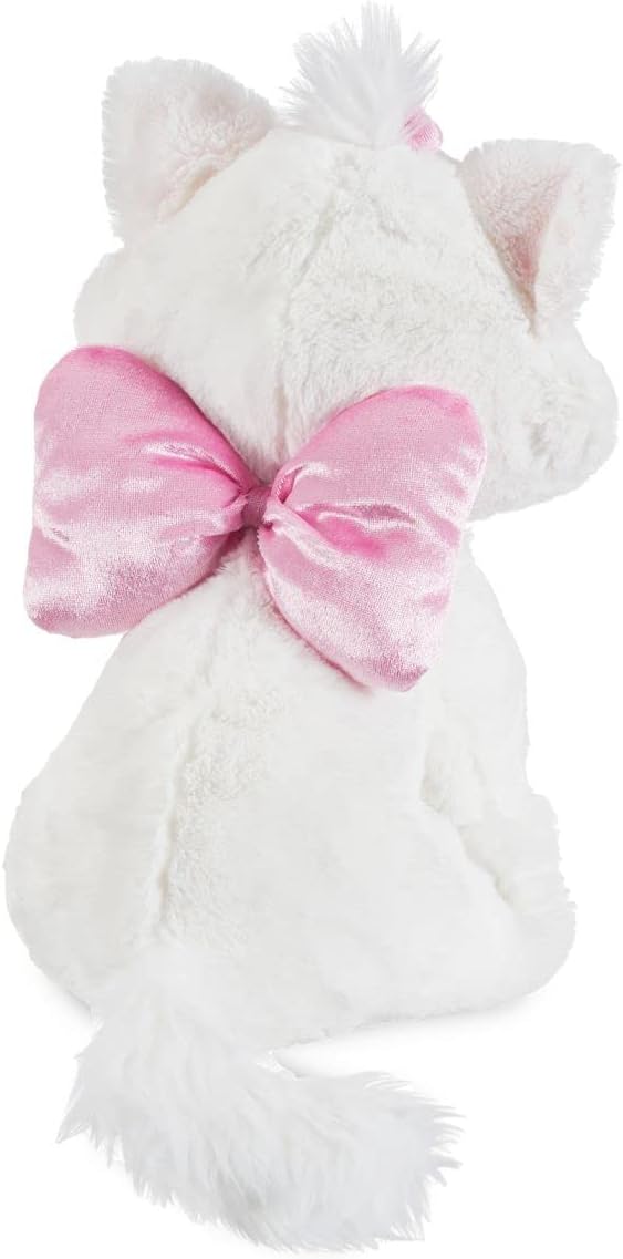 Disney Store Official Marie Medium Soft Toy for Kids, Cuddly Character with Fuzzy Texture and Embroidered Details, Pink Bow, Disney Plushy Suitable for All Ages