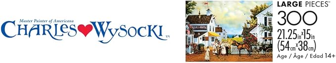 Buffalo Games Charles Wysocki - Fun Lovin' Silly Folks - 300 Piece Jigsaw Puzzle - 21.25 x 15 in, Ages 14+ - High-Resolution Artwork & Poster Included - Charles Wysocki Puzzles - Easy-To-Handle Pieces