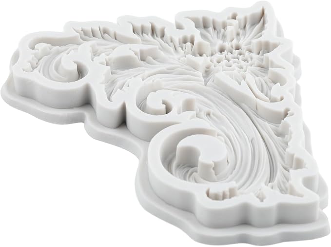 Baroque Scroll Relief Polymer Clay Molds Curlicues Scroll Lace Filigree Silicone Mold for Epoxy Resin Casting DIY Crafts Air Dry Polymer Crafts Supplies Clay Tools