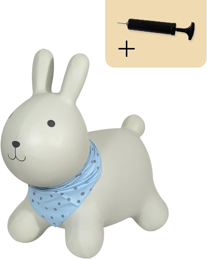 Kindsgut Bouncy Animal Hopper – Inflatable Bouncing Ride-On Toy for Kids & Toddlers Age 2+, Designed in Germany, Indoor & Outdoor, Rabbit