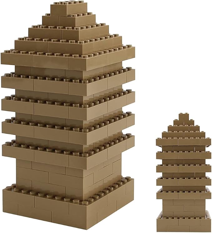 100pcs 2x4 Bricks Dark Tan Classic Pieces Parts Building Creative Play Set Blocks Toy Accessories Compatible with 3001 Major Brands