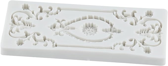 Baroque Polymer Clay Mold Curlicues Scroll Relief Lace Silicone Molds Vintage Relief Flower Filigree Mold for DIY Crafts Epoxy Resin Casting Air Dry Polymer Clay Plaster Jewelry Making