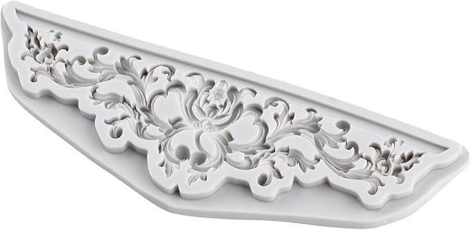 Baroque Polymer Clay Molds Curlicues Scroll Relief Flower Lace Silicone Mold for DIY Crafts Epoxy Resin Casting Air Dry Polymer Clay Plaster Jewelry Making