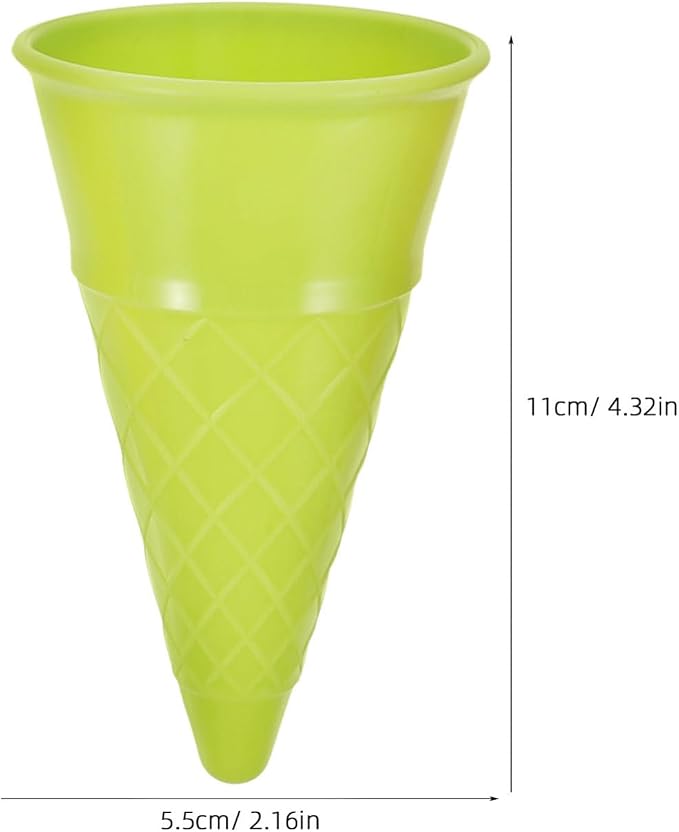 SEWACC 5pcs Plastic Sand Ice Cream Cones and Scoop Kids Sand Mold Set Seaside Play Beach Toys for Outdoor Seaside (Random Color)